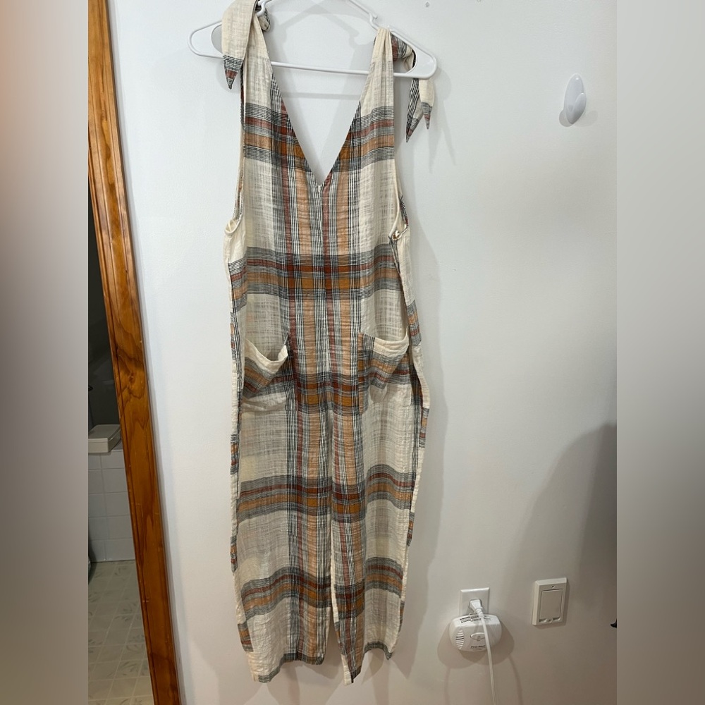 Free People Multicolor Plaid Jumpsuit